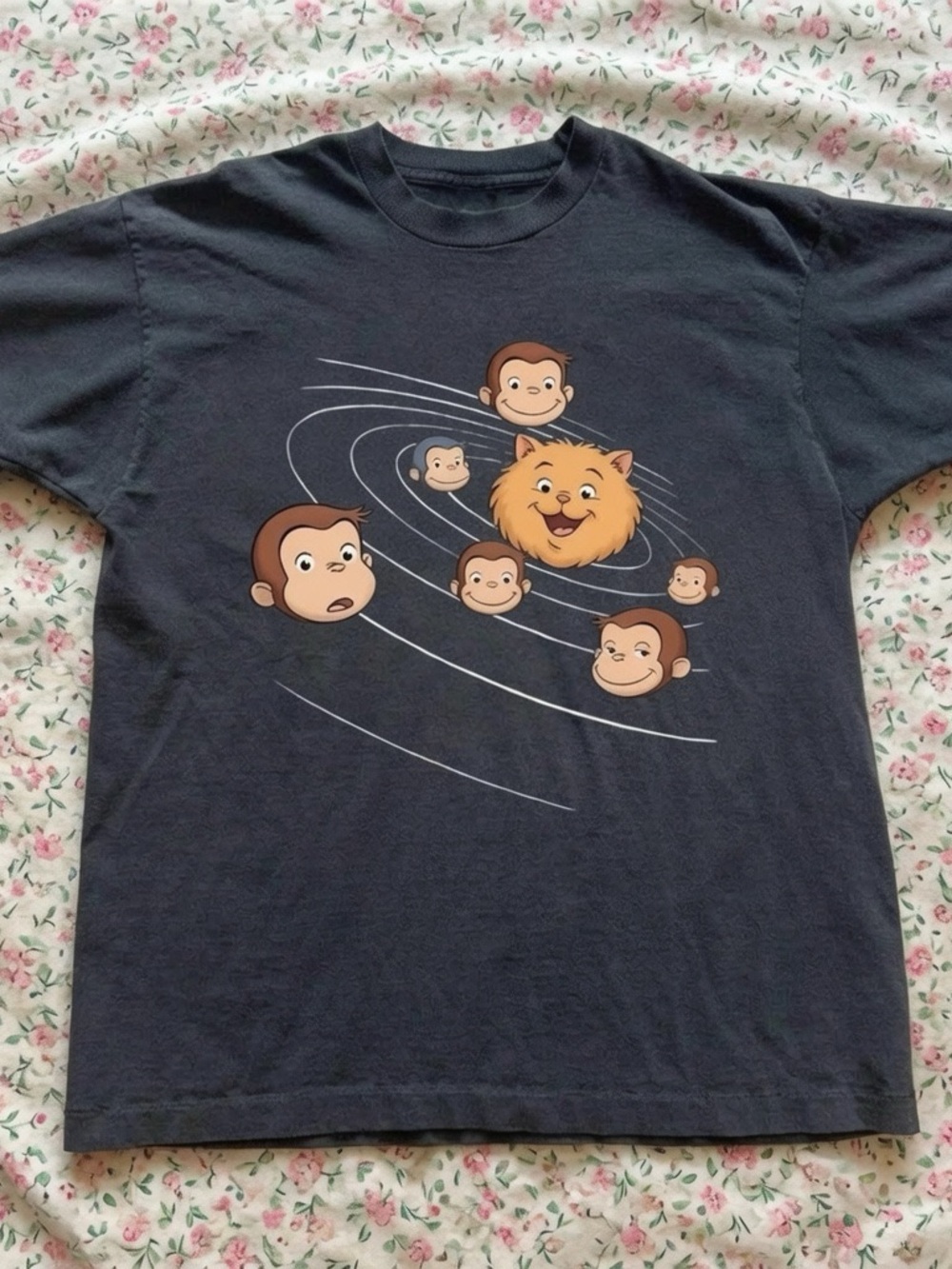Gildan Black Curious George Graphic Tee